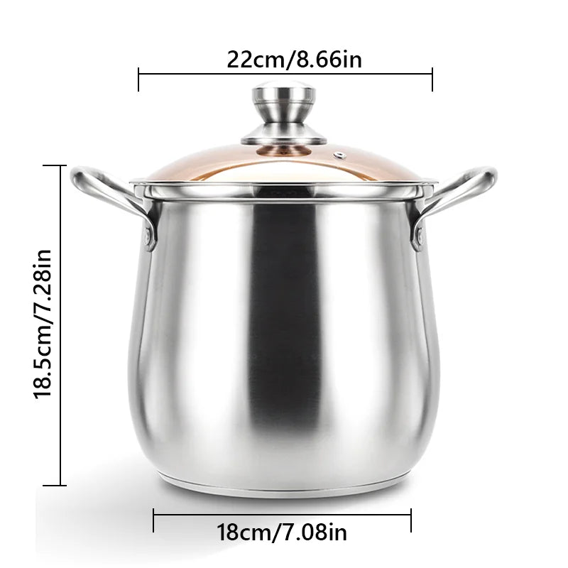 tainless Steel Large Capacity Soup Pot with Extra Height and Thickness for Boiling Porridge and Making Broth – For Home Use