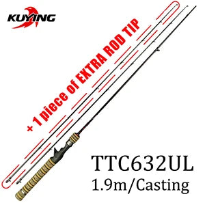 KUYING TETON 1.56m 1.8m 1.86m 1.9m 1.92m 1.98m Super Ultra Soft Light Baitcasting Casting Spinning Lure Fishing Rod Pole Combo