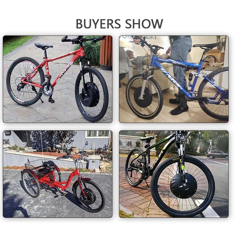 E-Bike Conversion Kit 7.2 AH Battery Electric Bicycle Motor Kit Front Wheel with Disc BrakeAPP/LED Display 36V 350W 26 -29 inch