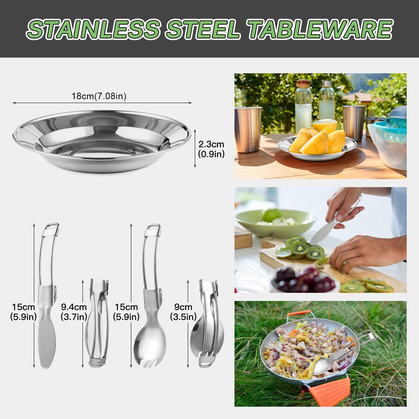 TOMSHOO Backpacking Cookware Pot Set Aluminum Camping Gear