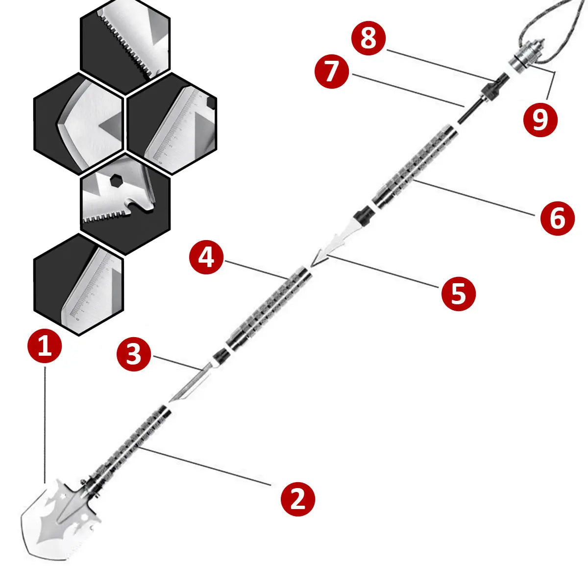 Skywolfeye Multipurpose Foldable Military Shovel Outdoor