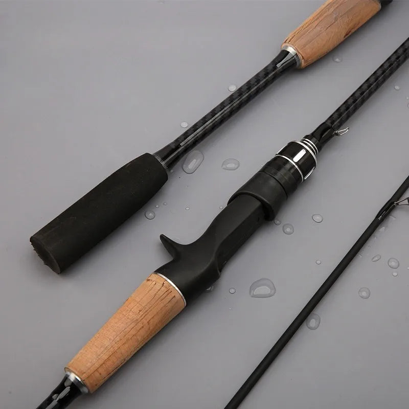 180cm Carbon Fiber Fishing Rod with Wooden Handle for All-Weather Outdoor Sports and Entertainment Gear