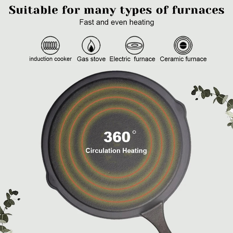 Feature Cast Iron Cookware Set Uncoated Pans For Daily Use