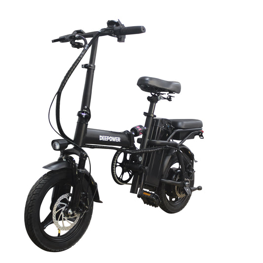 DEEPOWER Folding Electric Bike for Urban Adults 48V 400W