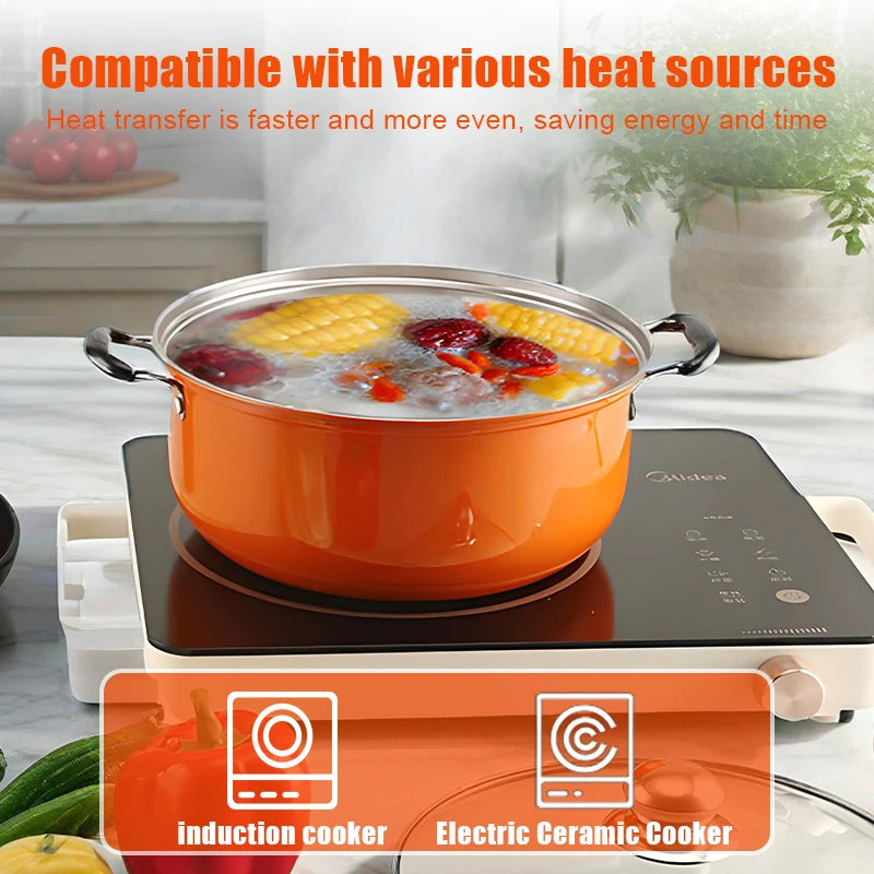 10-piece stainless steel cookware set, multi-colored non-stick cookware set,perfect for kitchens and restaurants, an ideal gift