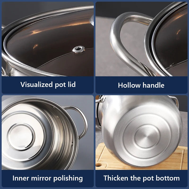 tainless Steel Large Capacity Soup Pot with Extra Height and Thickness for Boiling Porridge and Making Broth – For Home Use