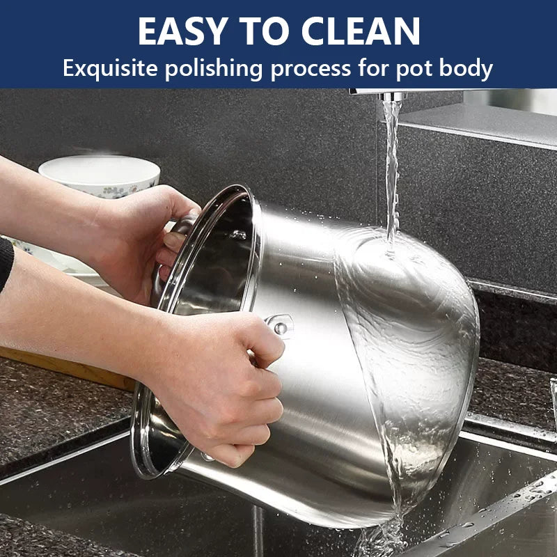 tainless Steel Large Capacity Soup Pot with Extra Height and Thickness for Boiling Porridge and Making Broth – For Home Use