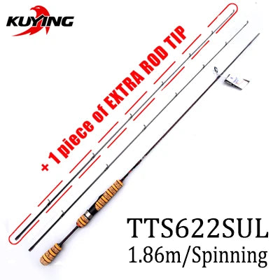 KUYING TETON 1.56m 1.8m 1.86m 1.9m 1.92m 1.98m Super Ultra Soft Light Baitcasting Casting Spinning Lure Fishing Rod Pole Combo
