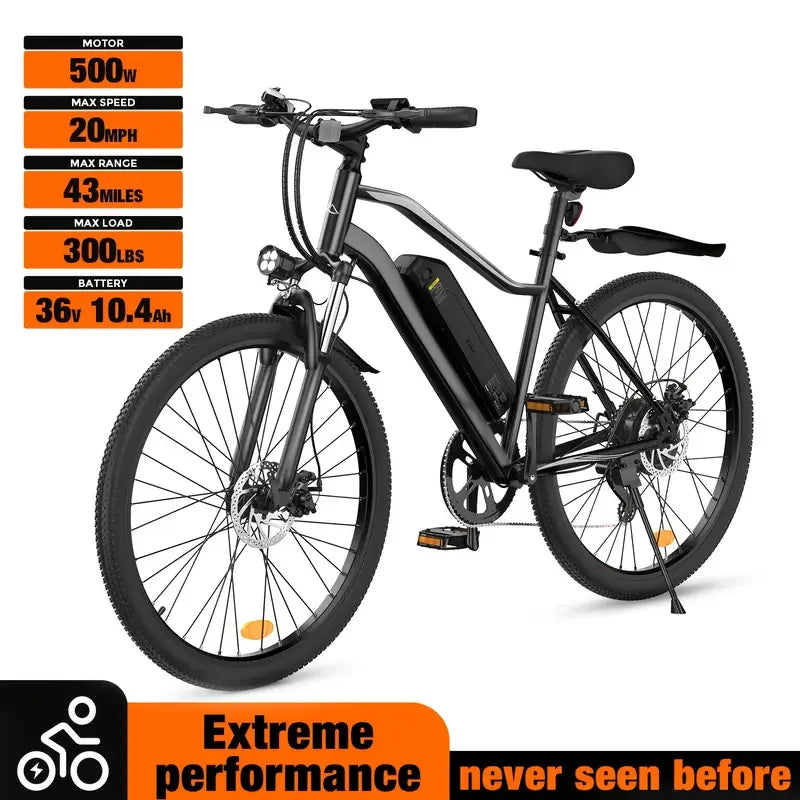 LELEKUAIF Electric Mountain Bike For Adults 500W Brushless Motor