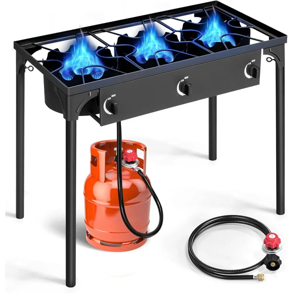 YTYIN 3 Burner Propane Stove Outdoor Cooking Ignition