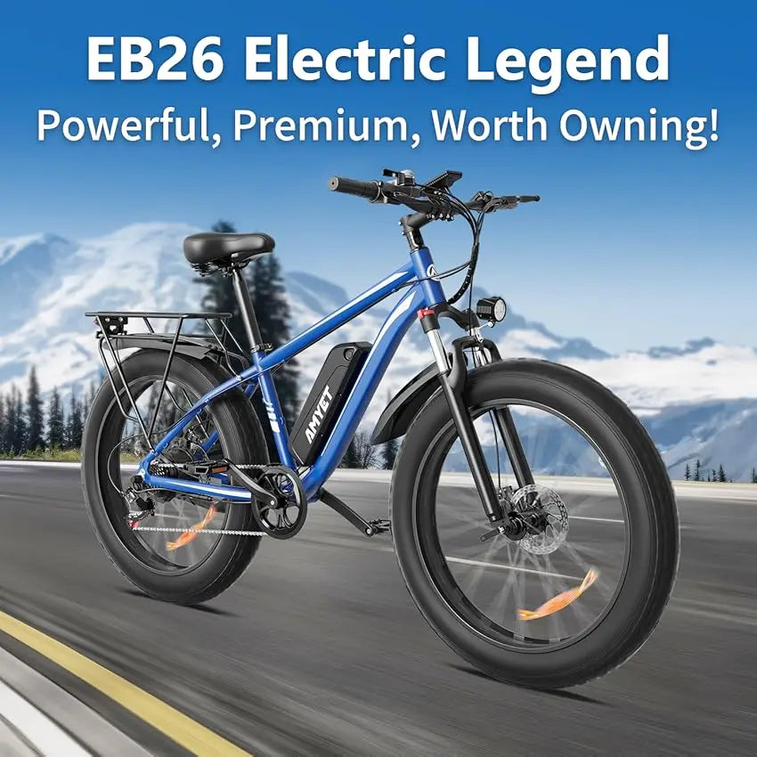 AMYET EB26 Electric Mountain Fat Tire Bike 1500W 48V 15Ah