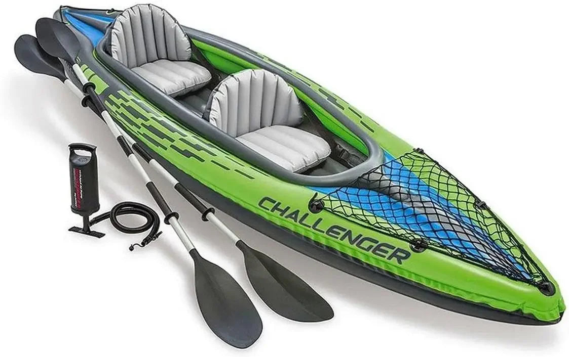 Two Person Kayak Set With Deluxe Paddles And Cargo Net