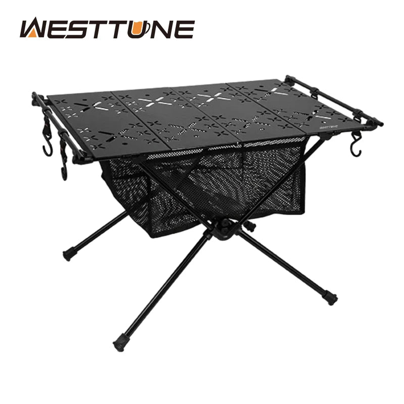 West Tune Folding Camping Table Aluminum Lightweight Portable Outdoor Table