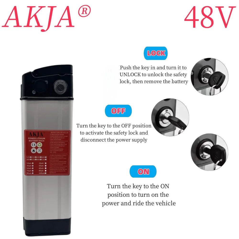Air fast transportation，48V50AH，18650 high-capacity lithium battery pack，Suitable for Silver Fish motors below 3000W