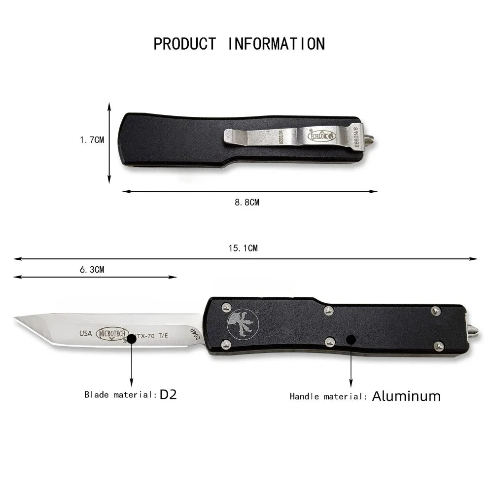 UTX-70 pocket knife camping multi-functional EDC knife outdoor hiking survival self-defense knife, tactical knife, hunting knife