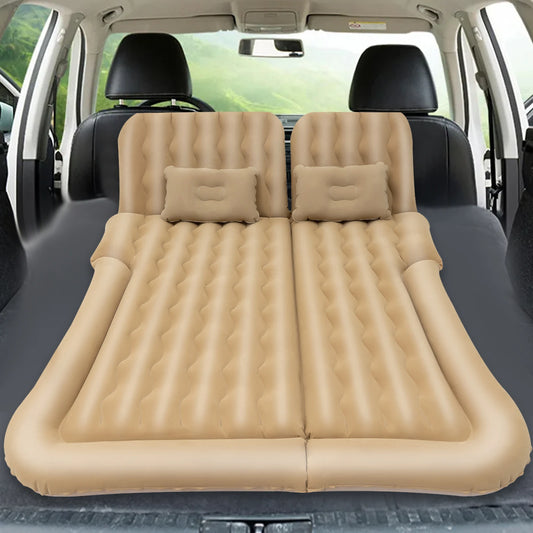 Car Bed Suv Air Mattress, Portable Thickened Camping Air Mattress with 2 Cushions and Pump, Car Air Mattress for Travel Outdoor