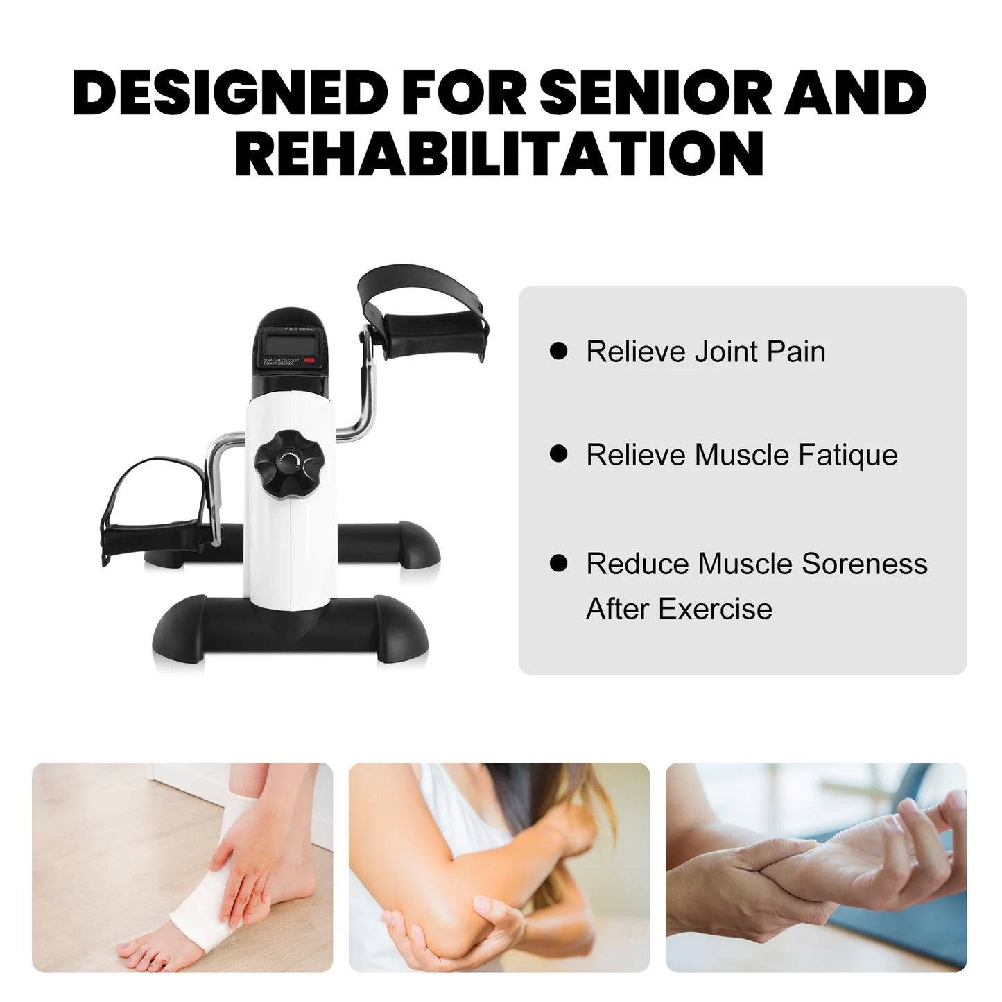 Mini Exercise Bike Under Desk With LCD Display Pedal Trainer