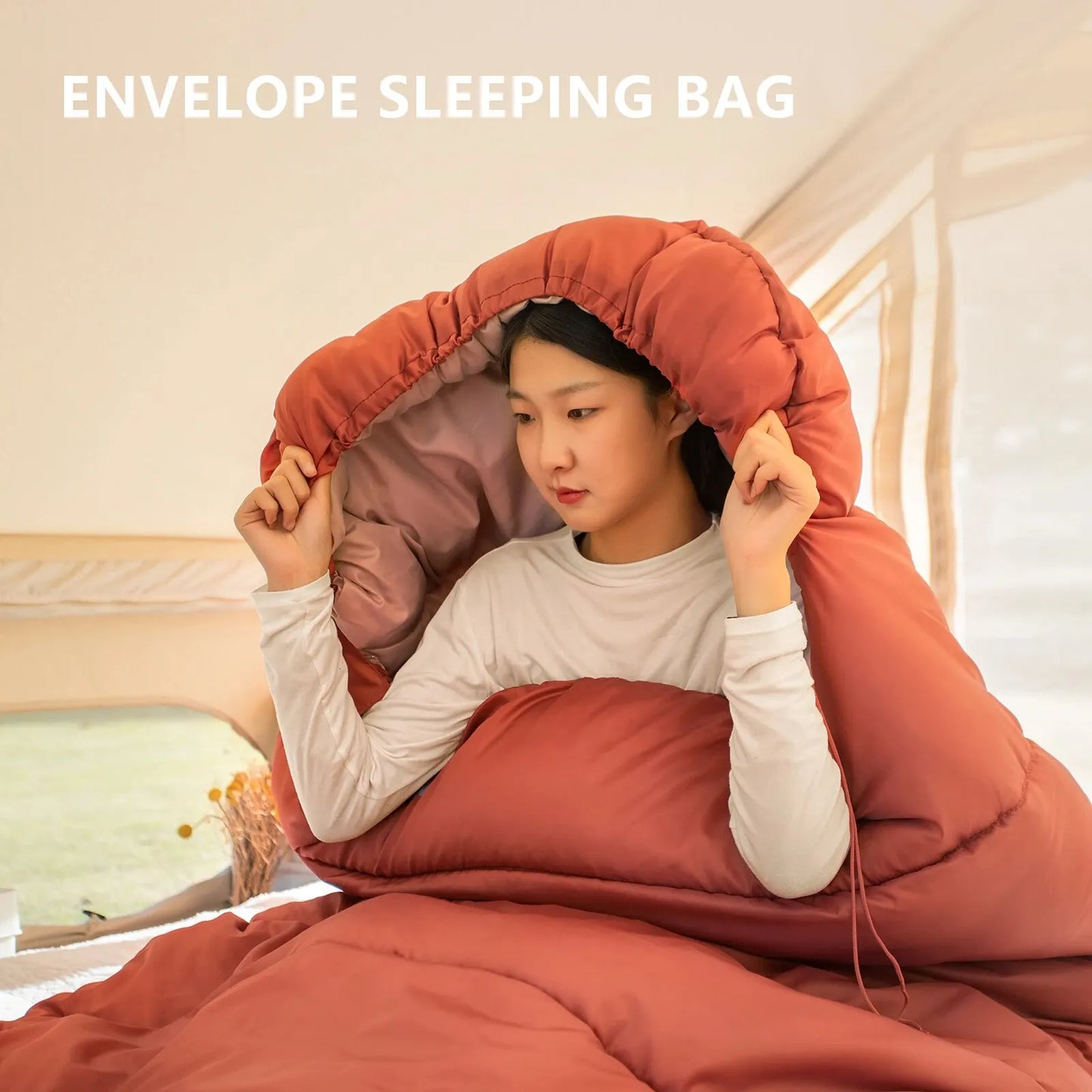 BISINNA Large Camping Sleeping Bag Lightweight 3 Season Loose Widen Bag Long Size for Adult Rest Hiking Fishing