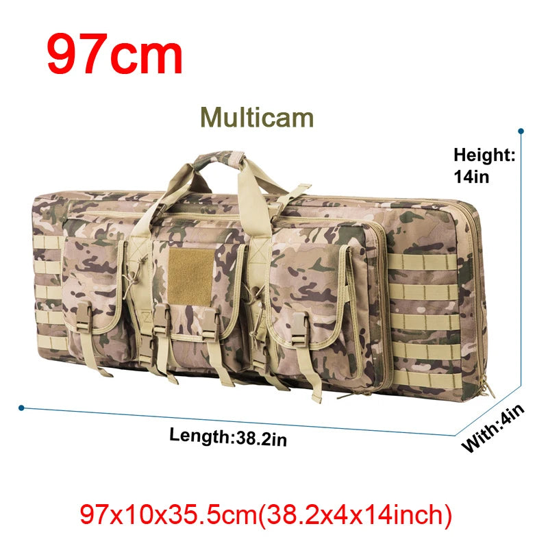 LQARMY Tactical Double Rifle Case Molle Sniper Gun Bag