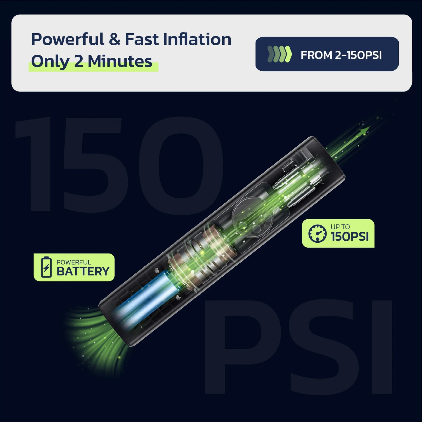 Woowind BP188 Electric Bike Pump Inflator 150 Psi Portable