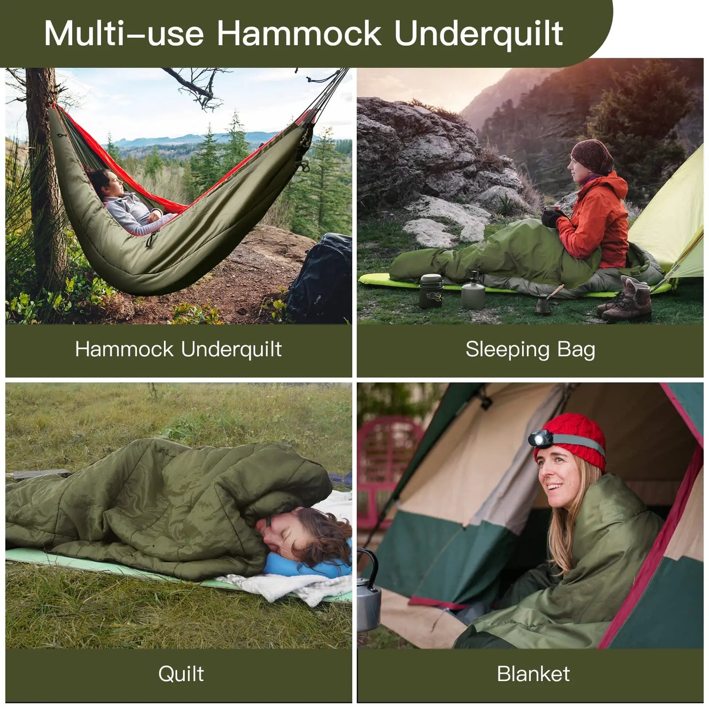 Hammock Underquilt Sleeping Bag Sleep System 4 Seasons Lightweight Warm