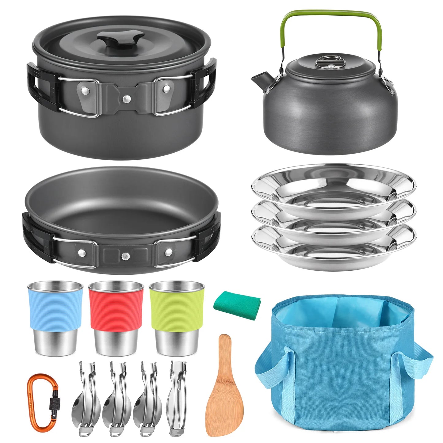 TOMSHOO Backpacking Cookware Pot Set Aluminum Camping Gear