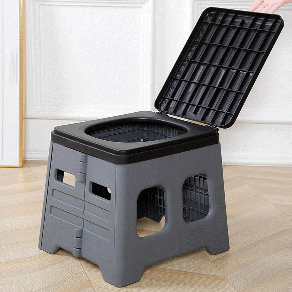 Electric Portable Camping Toilet With Lid Foldable Emergency