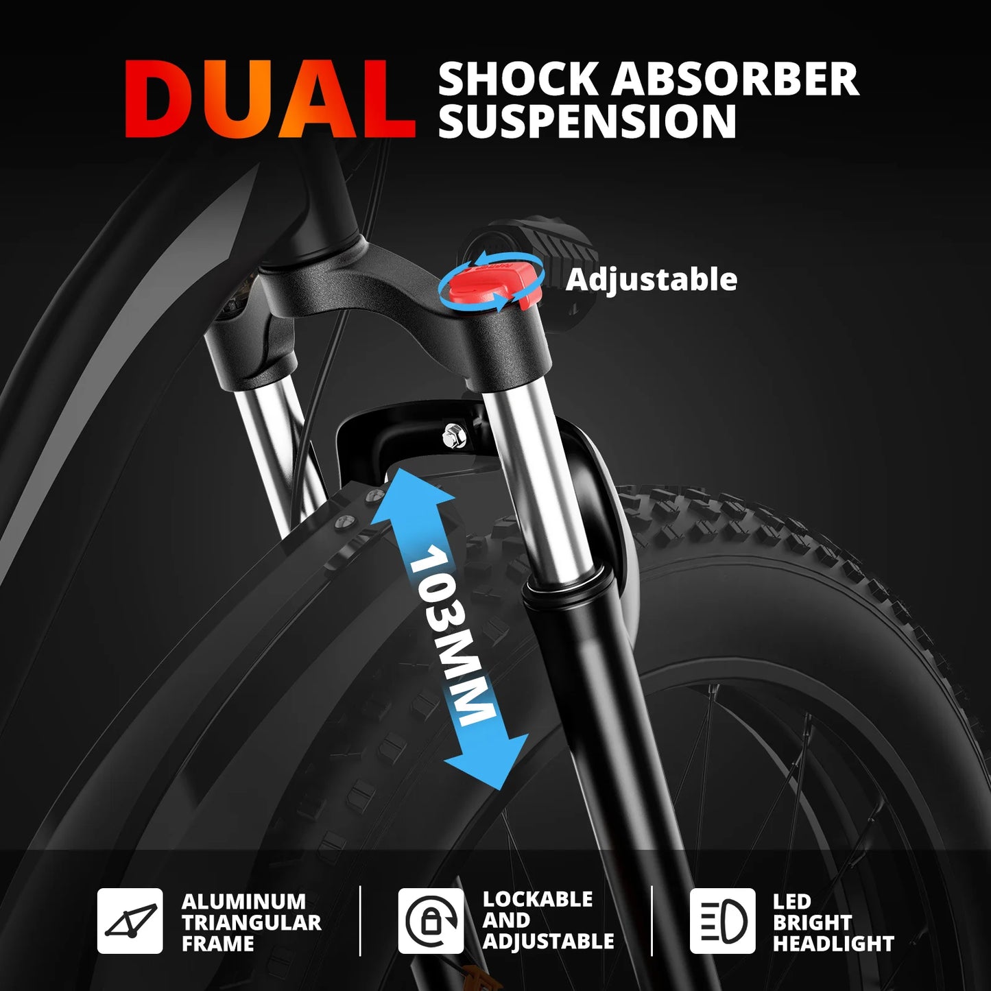 AMYET EB26 Electric Mountain Fat Tire Bike 1500W 48V 15Ah