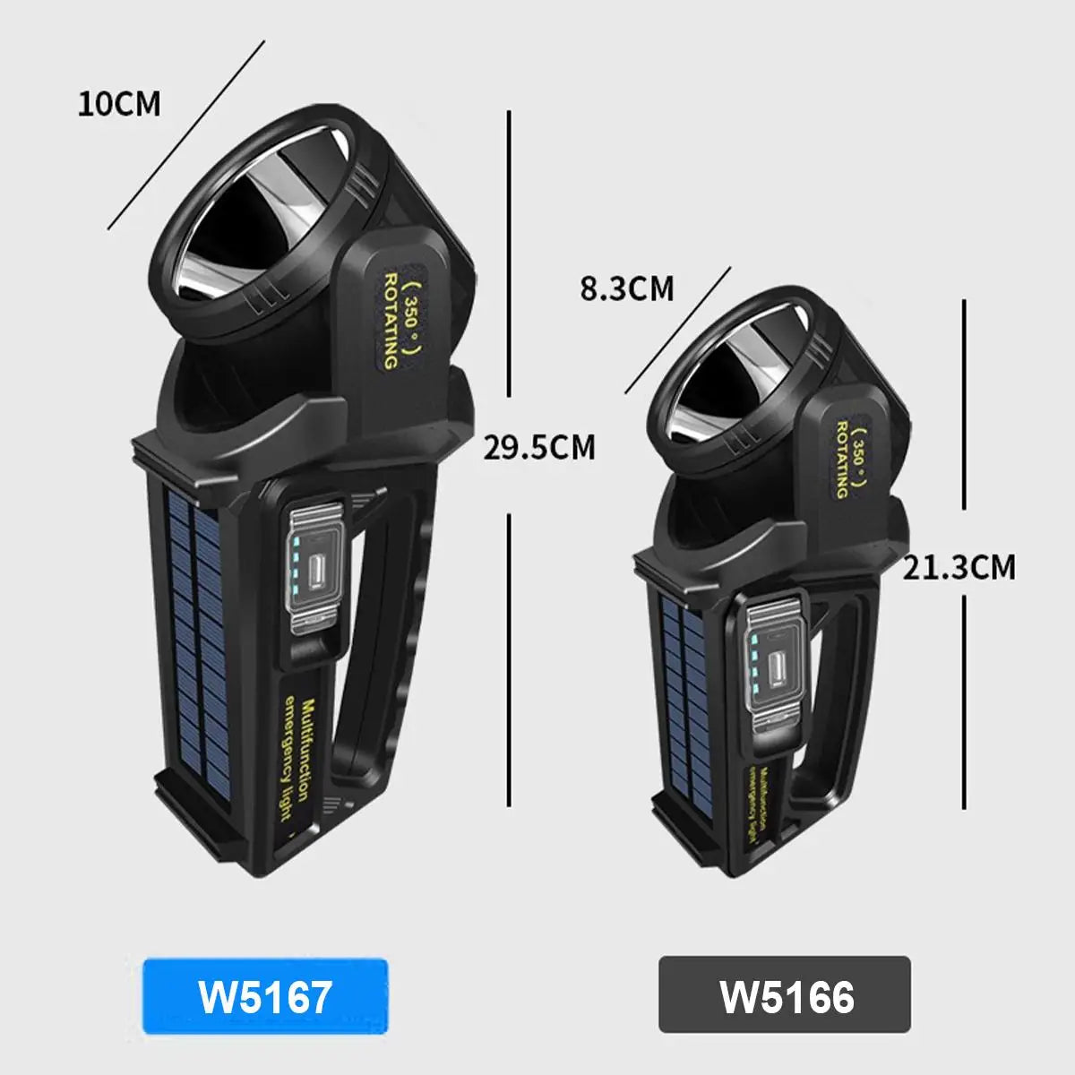 Aoyuansea Solar Rechargeable LED Flashlight Waterproof