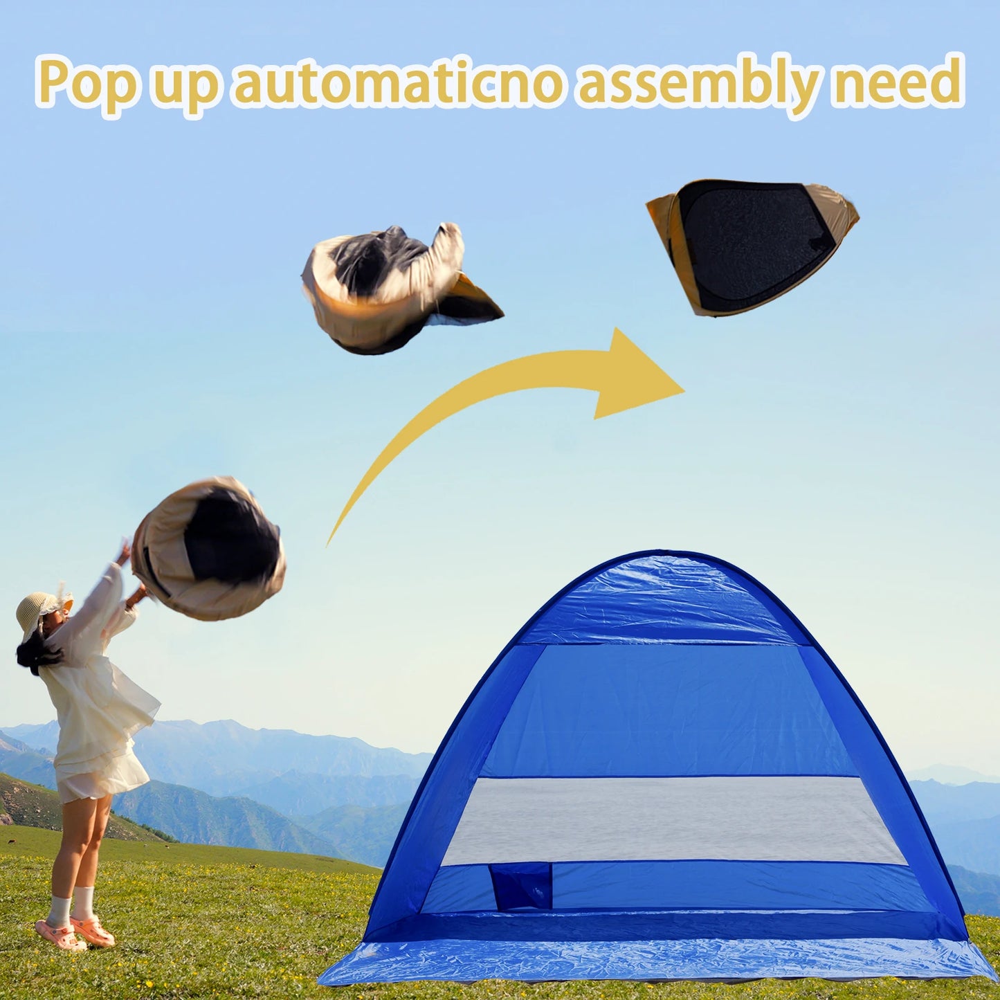 Pakicetus Pop-Up Beach Tent With Carry Bag For Outdoor Travel