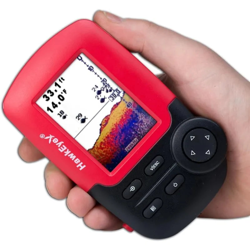 HawkEye Fishtrax 1C Fish Finder with HD Color Virtuview Display, Black/Red, 2" H x 1.6" W Screen Size