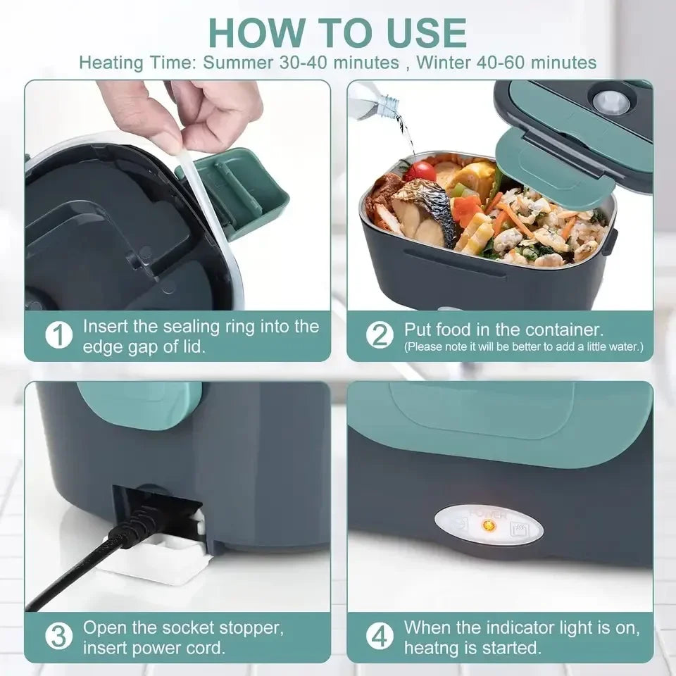 60W Electric Lunch Box Warmer Portable For Car And Home