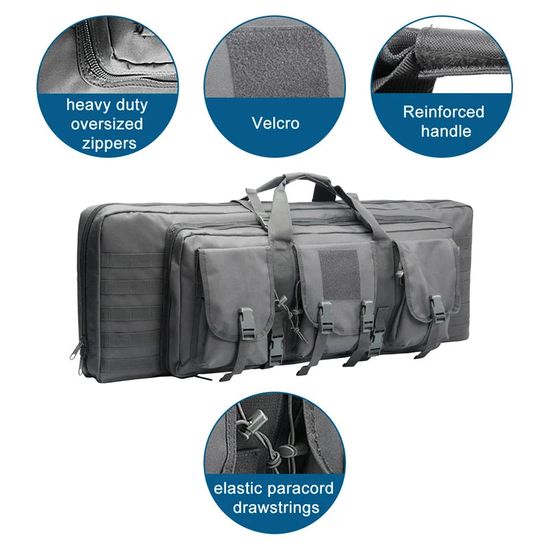 LQARMY Tactical Double Rifle Case Molle Sniper Gun Bag
