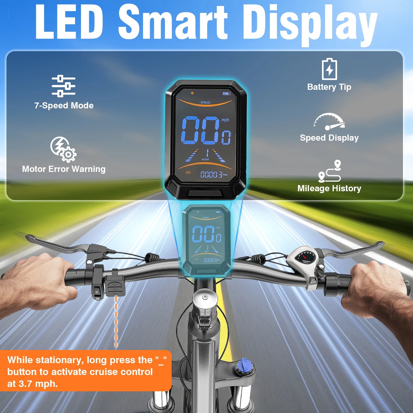 LELEKUAIF Electric Mountain Bike For Adults 500W Brushless Motor