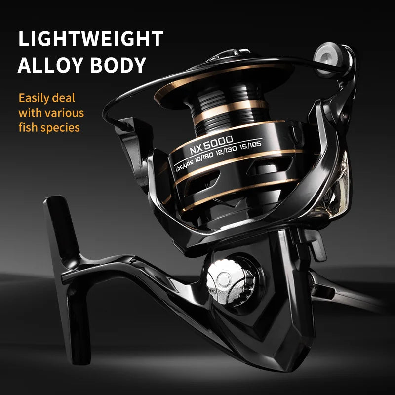 NX Fishing Reel Spinning Reel Metal Reel Cup 10KG Max Drag Power Spinning Wheel High Speed Adapt to Any Water Body