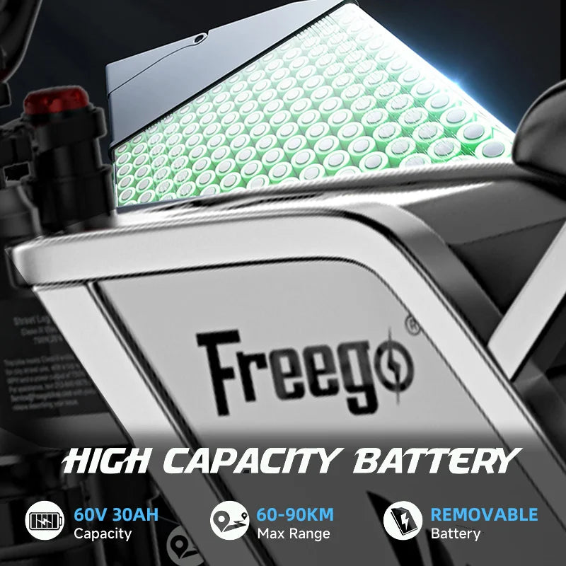 Freego X2 Pro Electric Off Road Ebike 6000W 50MPH Warranty