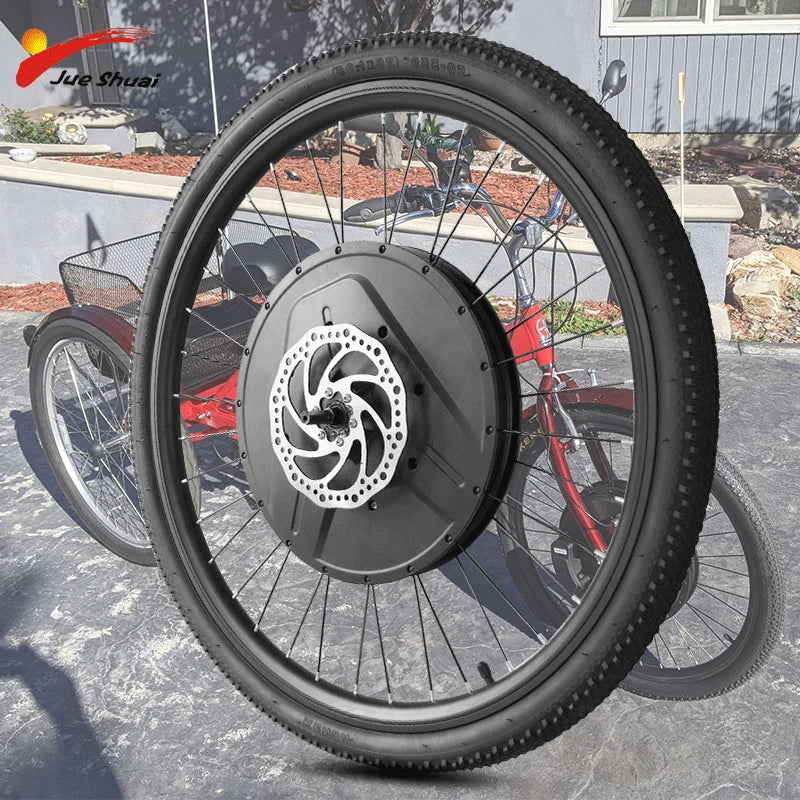 E-Bike Conversion Kit 7.2 AH Battery Electric Bicycle Motor Kit Front Wheel with Disc BrakeAPP/LED Display 36V 350W 26 -29 inch