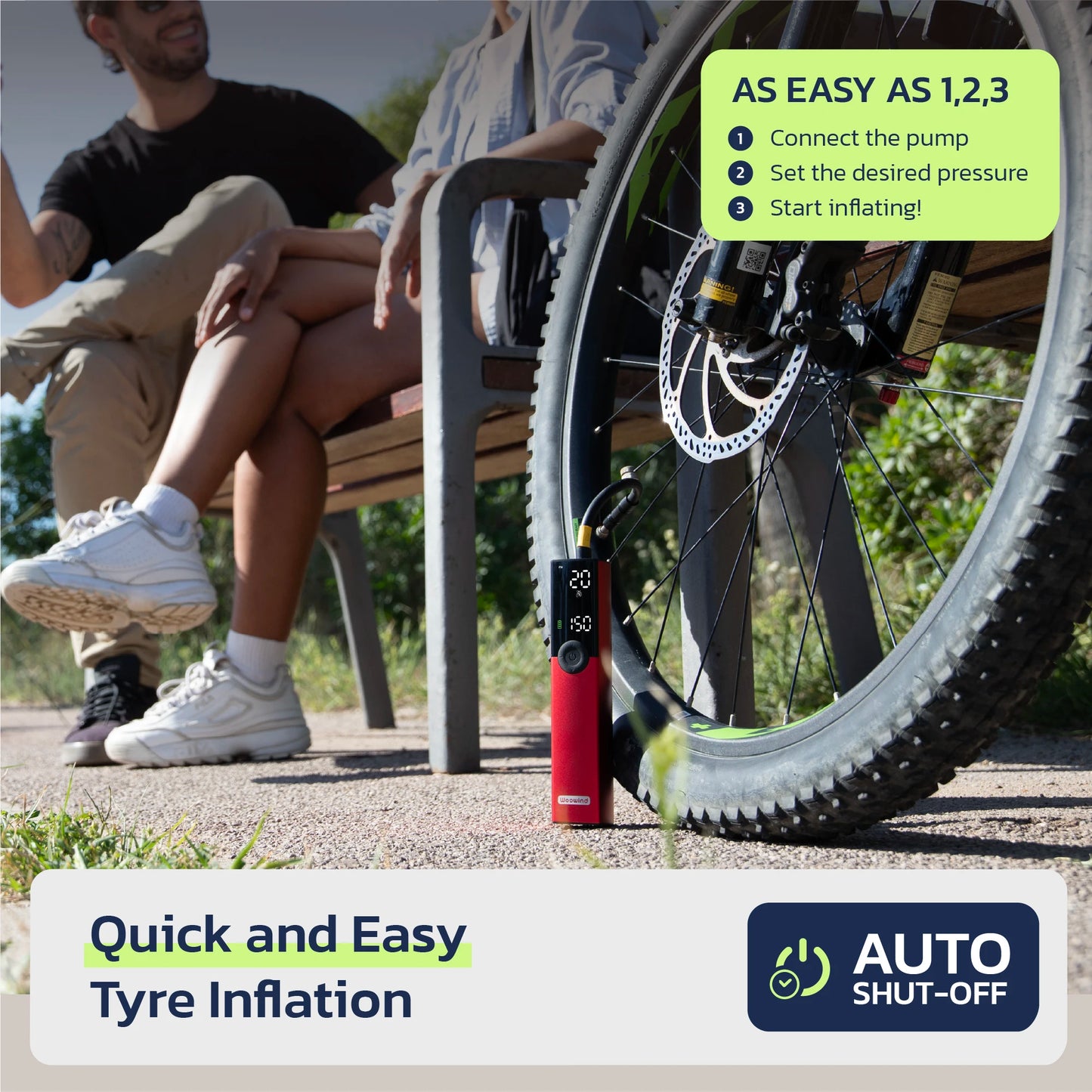 Woowind BP188 Electric Bike Pump Inflator 150 Psi Portable