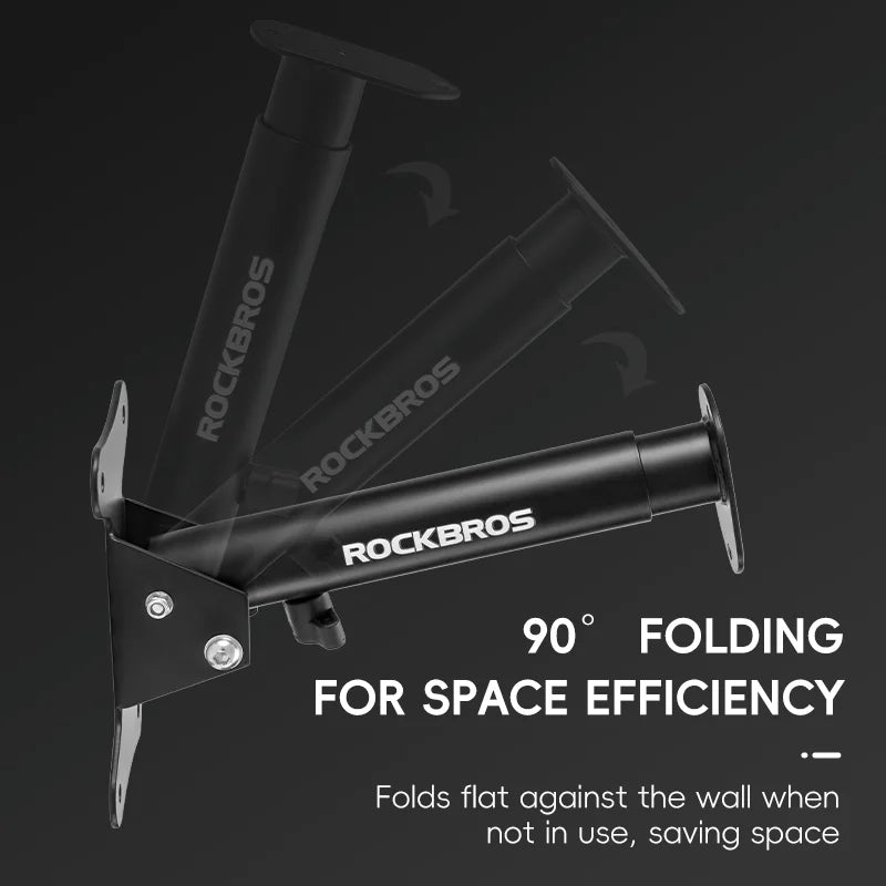 ROCKBROS Bike Rack Wall Mount Garage Home Adjustable Bicyle Rack Horizontal Bike Hook Thickened Reinforced MTB Road Bike Holder