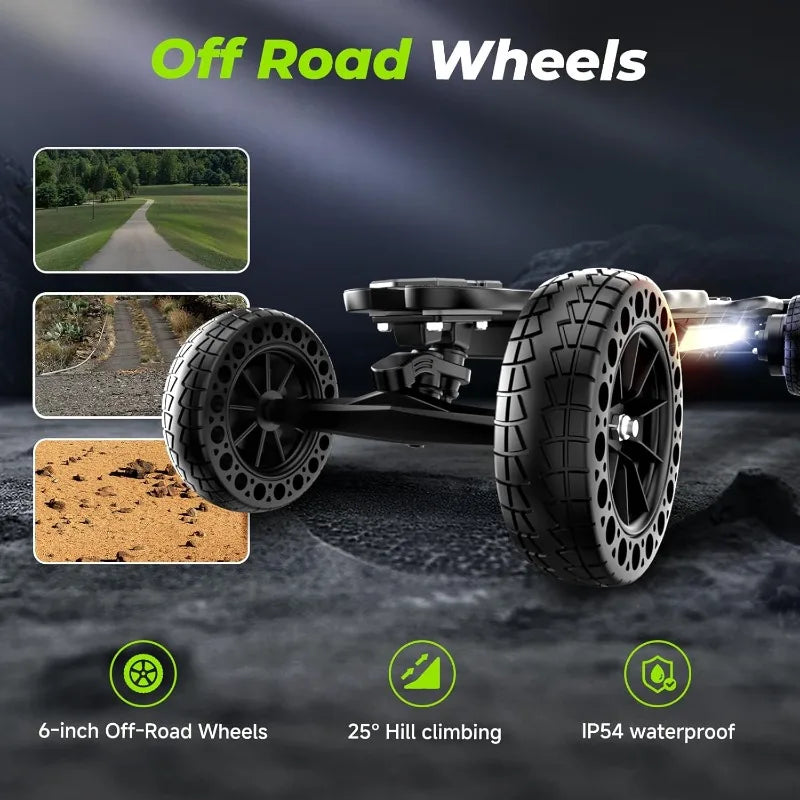 Off Road Electric Skateboard with Remote, 3000W/1200W Brushless Motor, 32/30 Mph Top Speed & 28/12 Miles Range, Electr