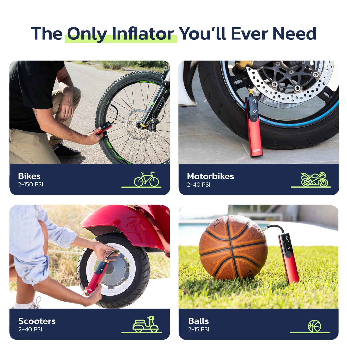 Woowind BP188 Electric Bike Pump Inflator 150 Psi Portable