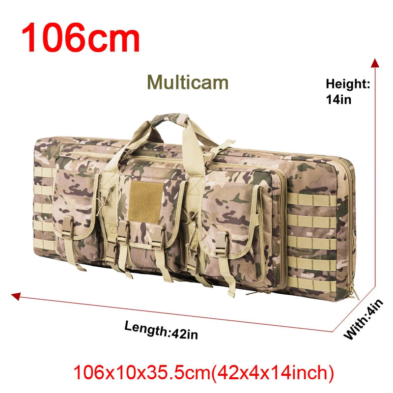 LQARMY Tactical Double Rifle Case Molle Sniper Gun Bag