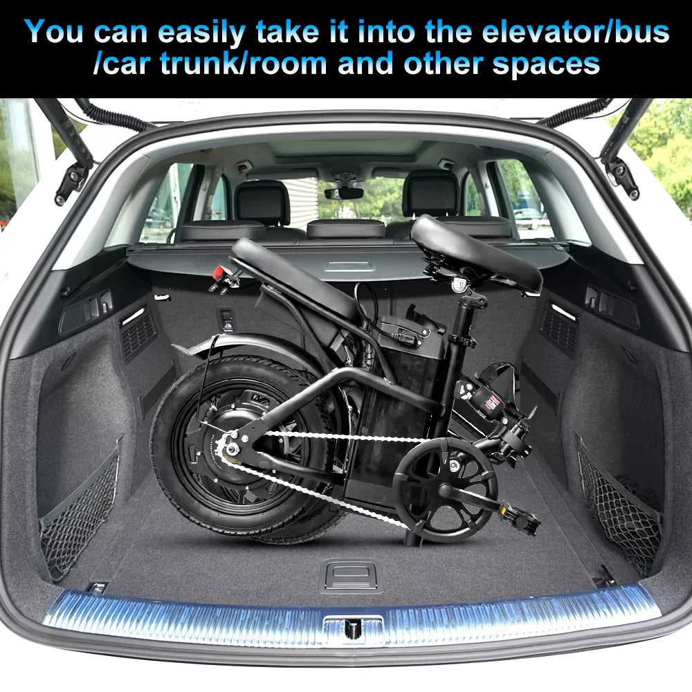 DEEPOWER Folding Electric Bike for Urban Adults 48V 400W