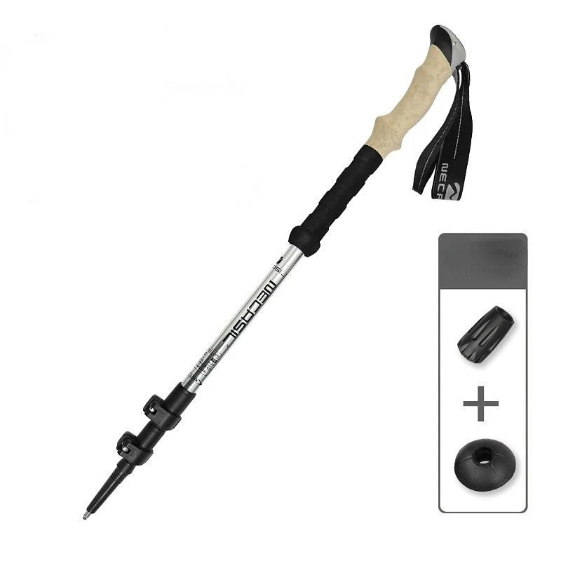 1pcs Aluminum Outdoor Hiking Anti Shock Walking Sticks Telescopic Trekking Climbing Poles Ultralight Walking Canes 135CM