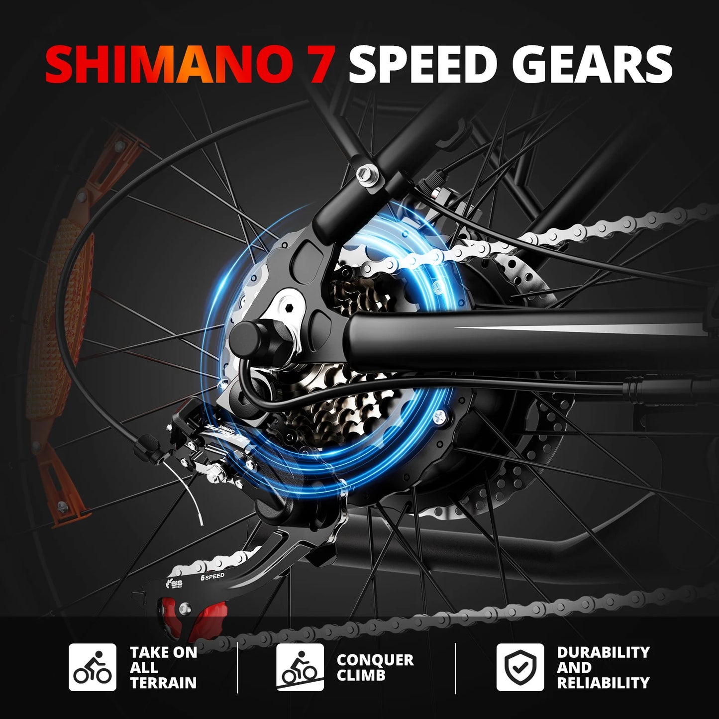 AMYET EB26 Electric Mountain Fat Tire Bike 1500W 48V 15Ah