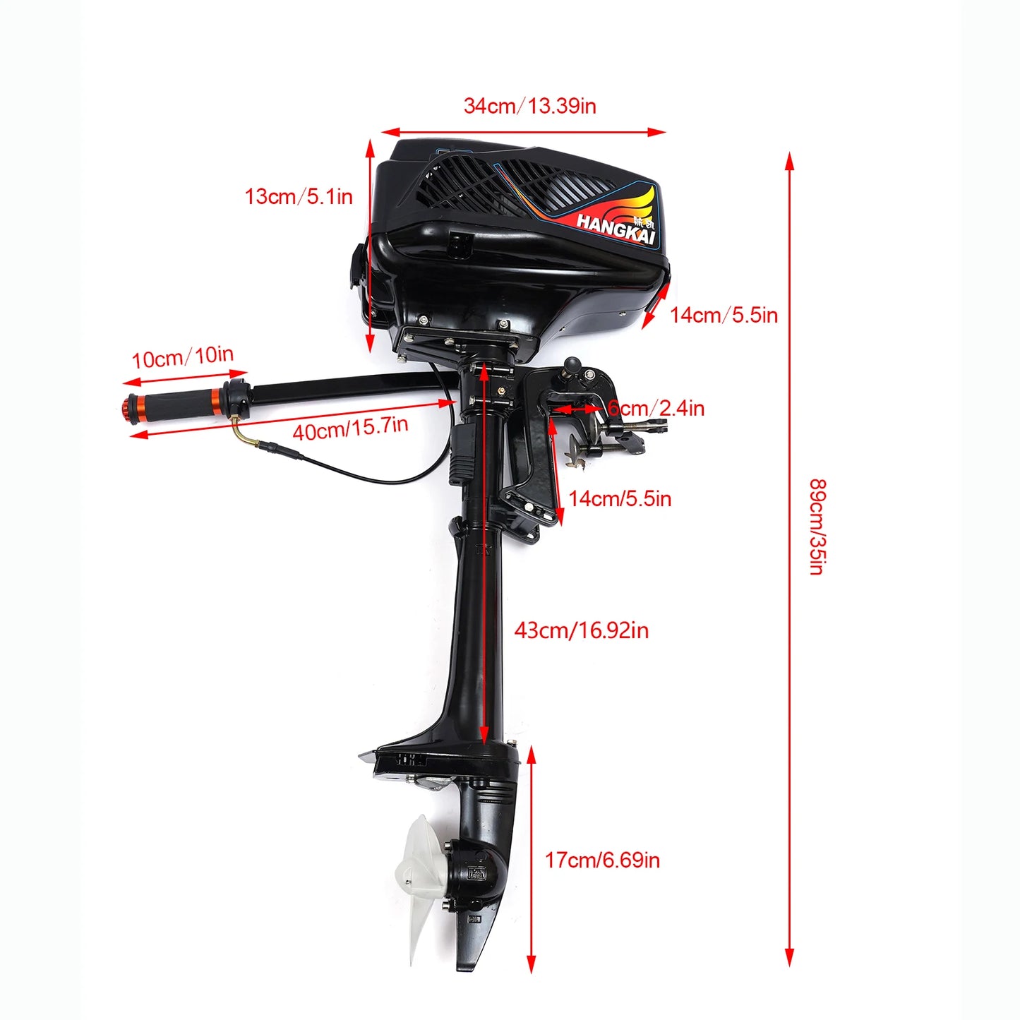 Outboard Fishing Engines Marine Engines 2 Stroke 3.6 HP Heavy Duty Cooled CDI Systems 55CC Water Cooled Half Air Cooled Systems