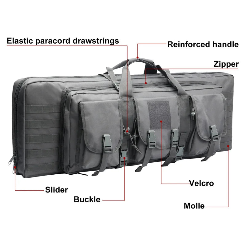 LQARMY Tactical Double Rifle Case Molle Sniper Gun Bag