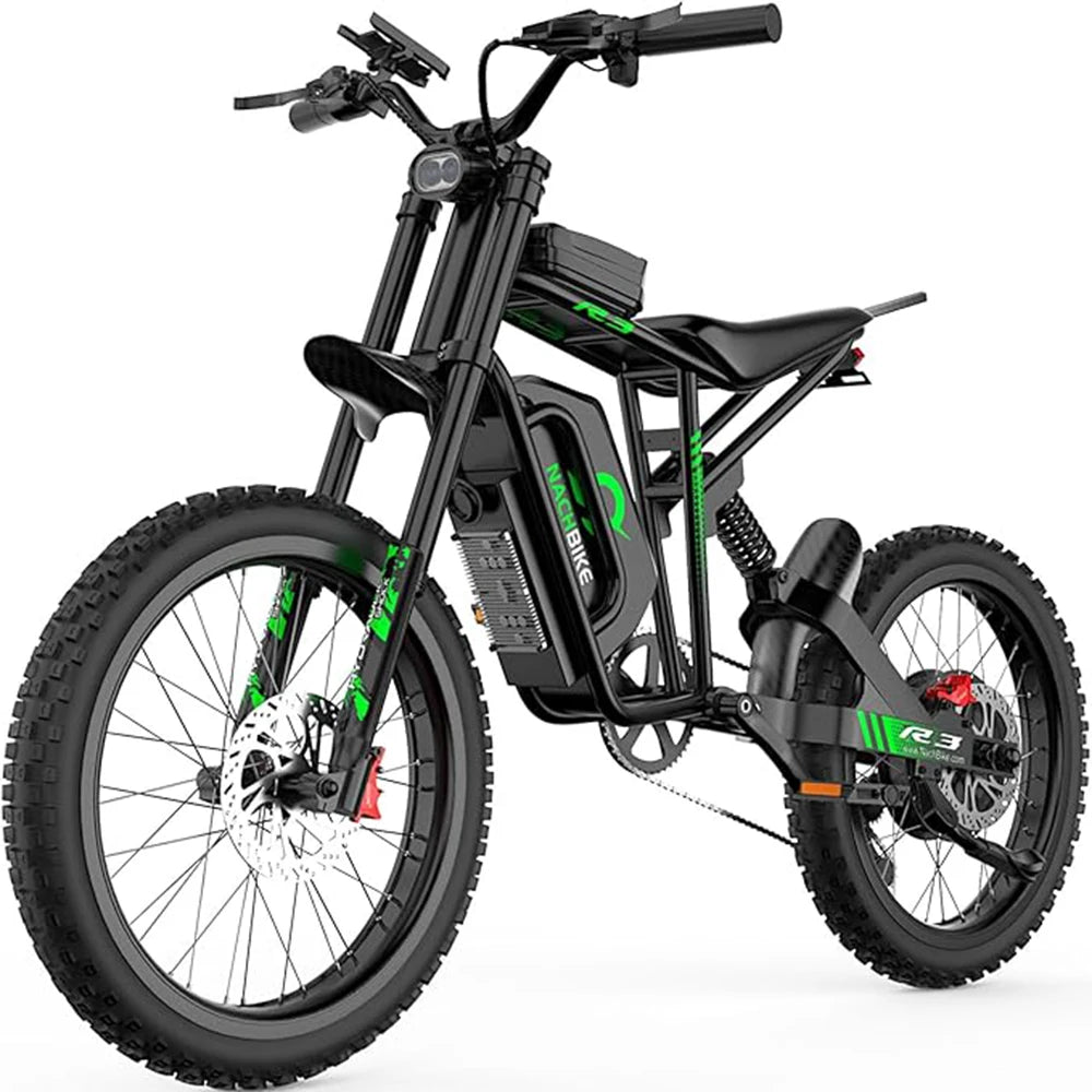 R3 6000W Electric Dirt Bike 60V 25Ah Battery Dual Brakes