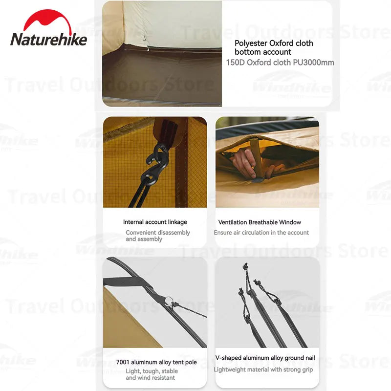 Naturehike Dune Two Person Four Season Ultralight Tent Chimney Window