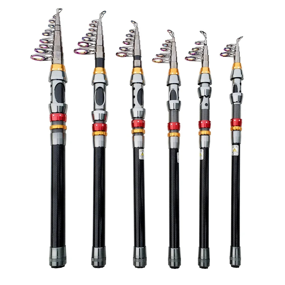 GHOTDAC Carbon Fiber Telescopic Fishing Rod And Reel Combo Spinning Kit